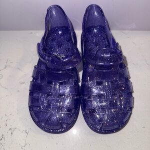 Toddler Jelly Sandals - Size 8 | Purple Glitter, Used, No Box